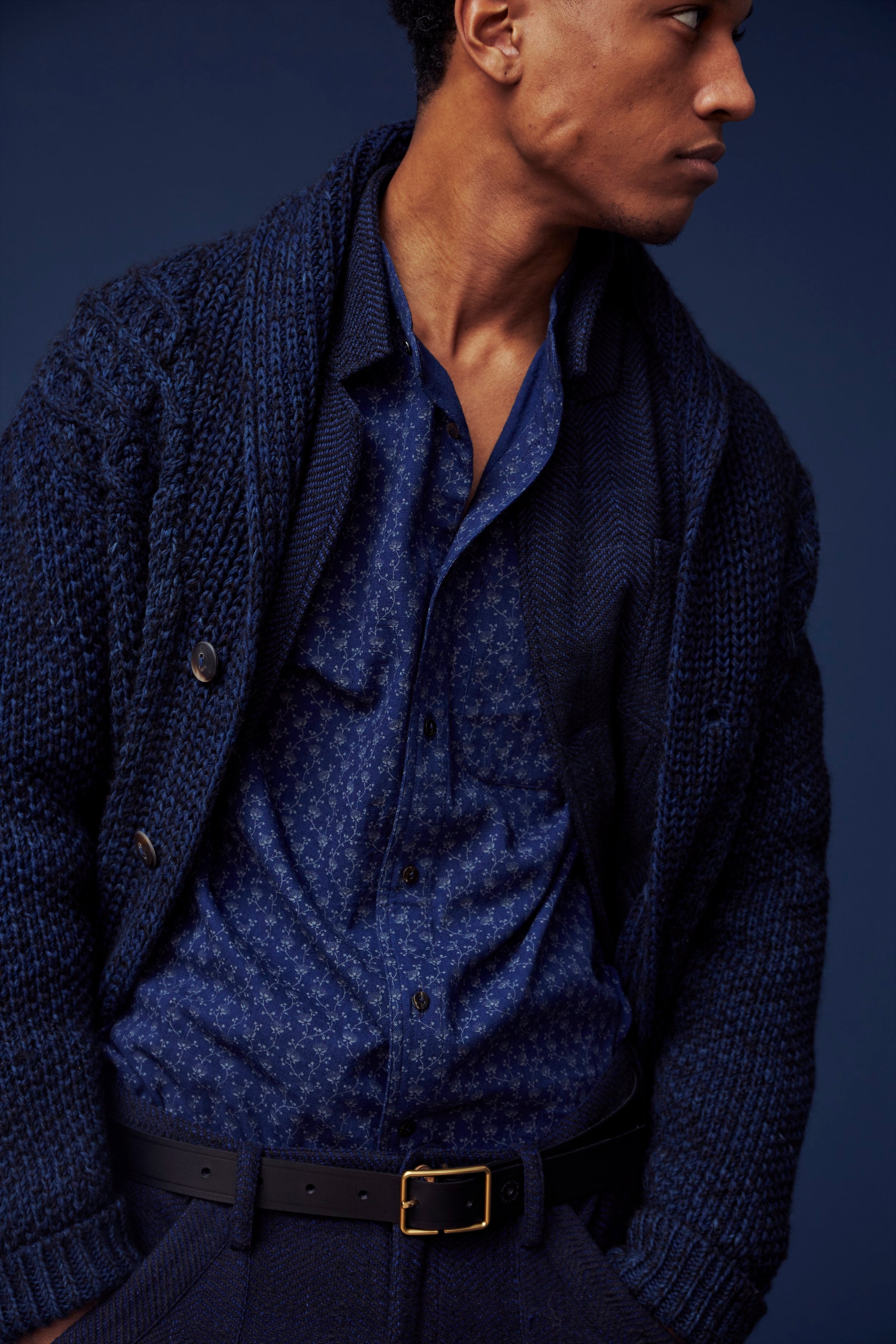 André Maurice ニット　ネイビー ANDES CARDIGAN black/indigo – INDI+ASH