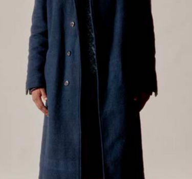 GEORGE COAT teal/iron handspun herringbone