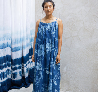 ISA DRESS indigo lily print