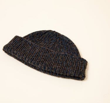 WATCH CAP: charcoal alpaca indigo cotton