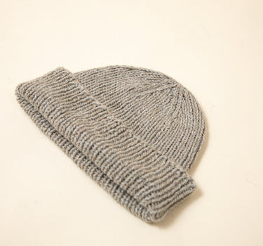 WATCH CAP: grey alpaca walnut cotton
