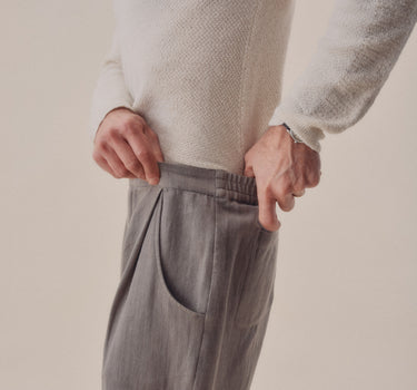 NICO PANT handwoven denim iron gray