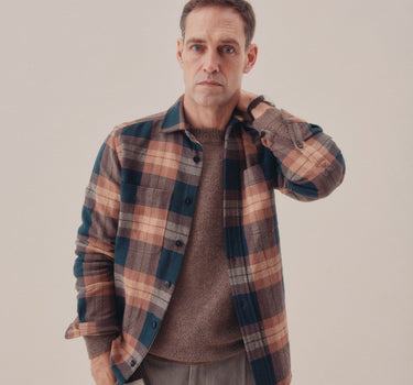 AMES WORKSHIRT handwoven iron/catechu plaid