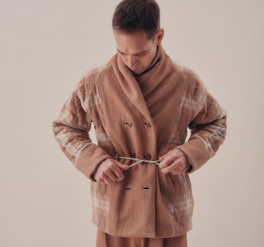REVERSIBLE SHAWL OVERCOAT desert acacia plaid