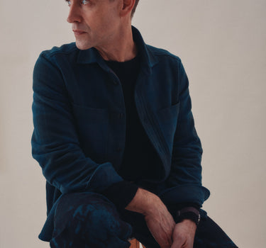 AMES WORKSHIRT indigo/iron shadow plaid handwoven