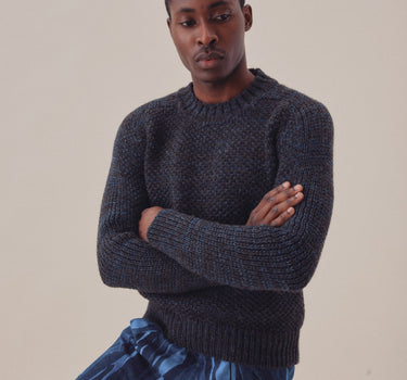 SPENCER THERMAL: black alpaca indigo cotton