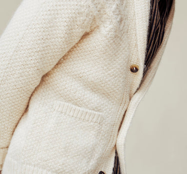 ANDES CARDIGAN: undyed natural cream alpaca