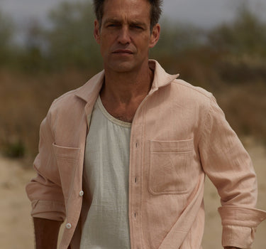 AMES WORKSHIRT pink madder powerloom denim