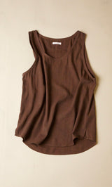 Brown tank top on a beige background