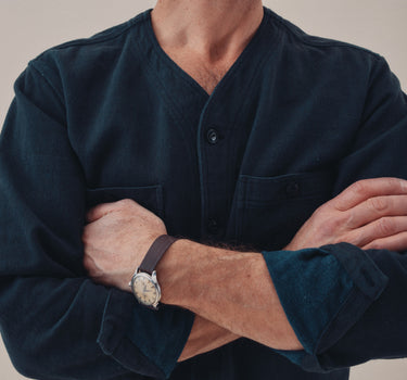 ANDREW SHIRT iron/indigo denim