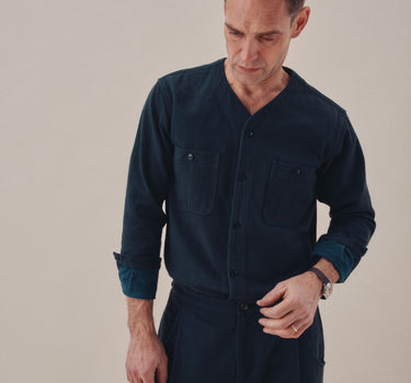 ANDREW SHIRT iron/indigo denim