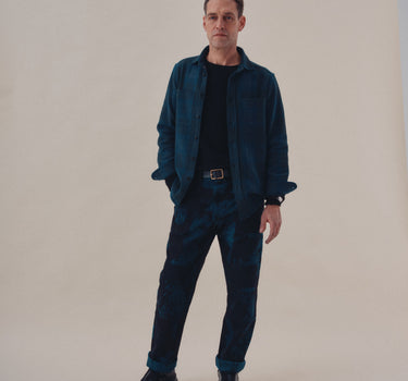 AMES WORKSHIRT indigo/iron shadow plaid handwoven