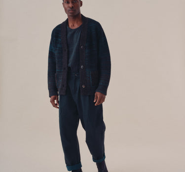 REN CARDIGAN black/dark indigo