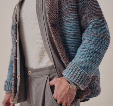 REN CARDIGAN desert/medium indigo