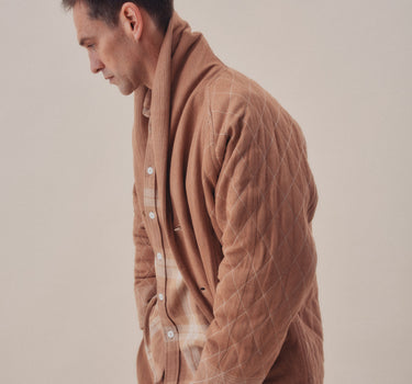 REVERSIBLE SHAWL OVERCOAT desert acacia plaid