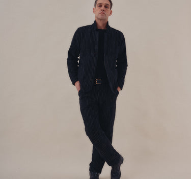 STUDY BLAZER iron black/acacia ticking stripe