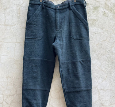 ISAAC PANT midnight teal/iron black handspun herringbone