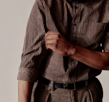 LS MATTY SHIRT iron/myrobalan flower block print