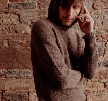 SANTI HOODY taupe brown alpaca