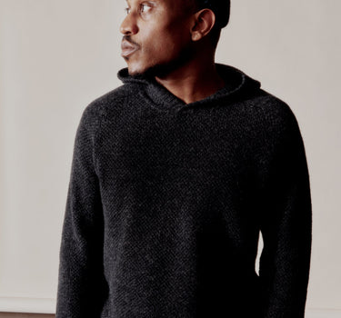 SANTI HOODY charcoal alpaca