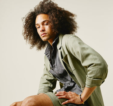 STUDY BLAZER od green military herringbone