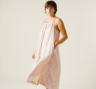 ISA DRESS embroidered sappanwood