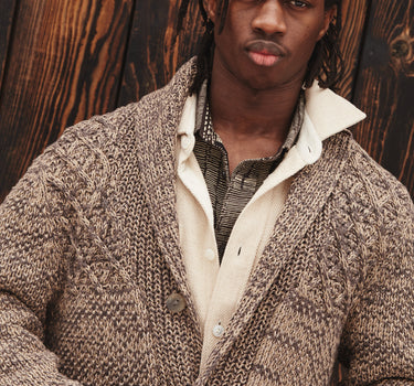 ANDES CARDIGAN walnut/acacia handknit