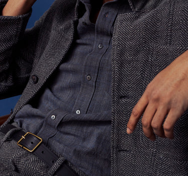 LS MATTY SHIRT iron/indigo kala cotton