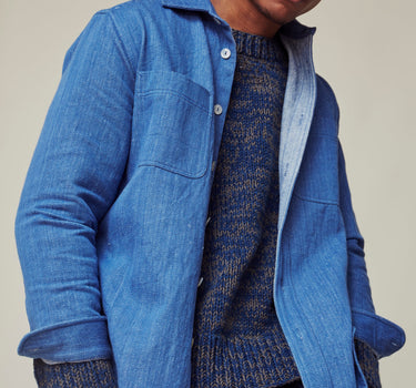 AMES WORKSHIRT medium indigo handwoven denim