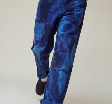ISAAC PANT: indigo paintbrush camo canvas