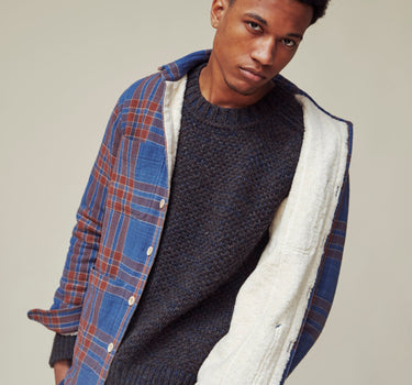 COLE SHIRT JACKET indigo big plaid