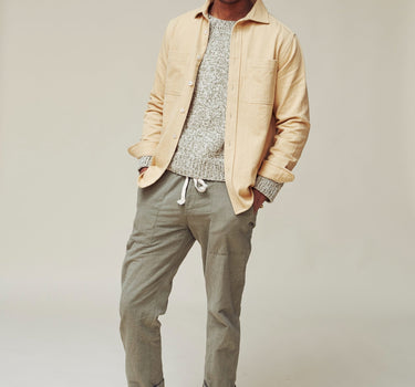 AMES WORKSHIRT desert sand handwoven denim