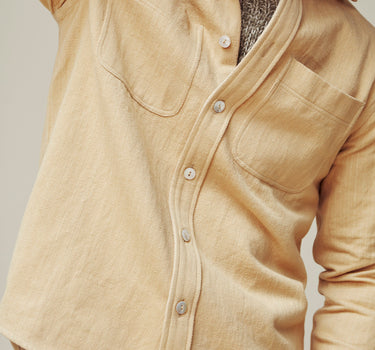 AMES WORKSHIRT desert sand handwoven denim