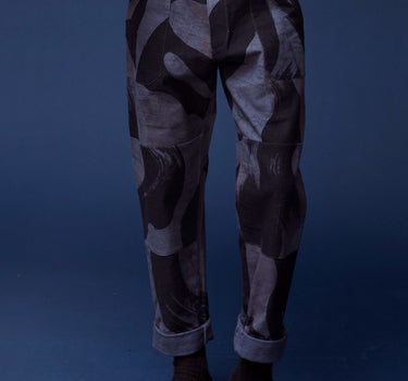 ISAAC PANT: iron paintbrush camo canvas