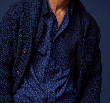 ANDES CARDIGAN indigo cotton/black alpaca