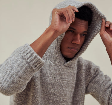 NOVA HOODY grey alpaca walnut cotton