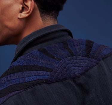 SUNSET WESTERN: hand embroidered denim