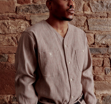 ANDREW SHIRT iron gray/clay canvas