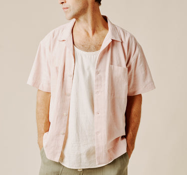 LAKE CAMP SHIRT pink sappanwood kala cotton
