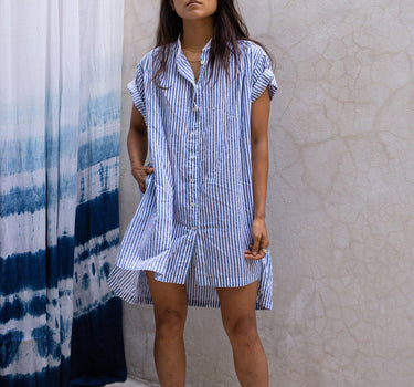 JAMIE TUNIC block print bengal stripes