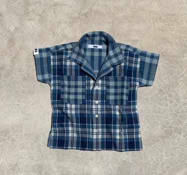 KIDS MAK CAMP SHIRT mixed indigo plaids