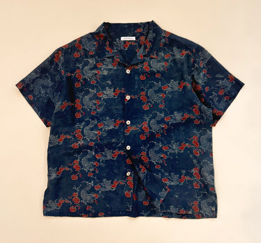 LAKE CAMP SHIRT indigo/madder roving koi print