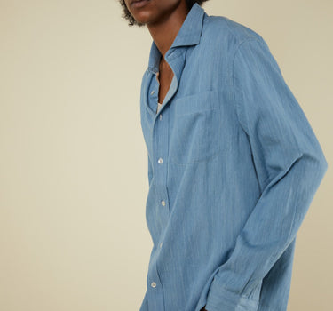 LS MATTY SHIRT lightweight medium indigo