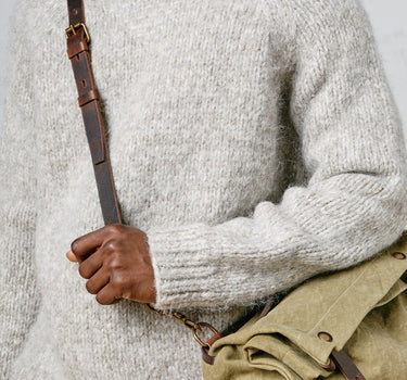 NOVA SWEATER grey alpaca walnut cotton