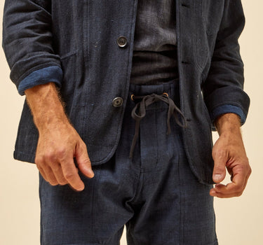 OBELISK SHORT iron/indigo canvas