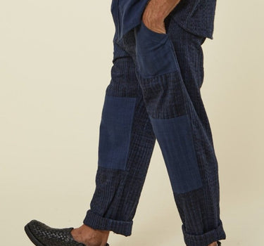 PATCHWORK ISAAC PANT iron/indigo