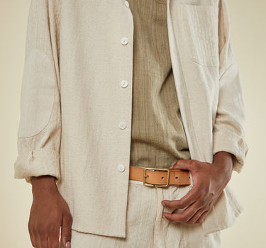 PATCHWORK MATTY OVERSHIRT natural/acacia