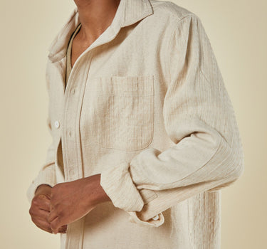 PATCHWORK MATTY OVERSHIRT natural/acacia