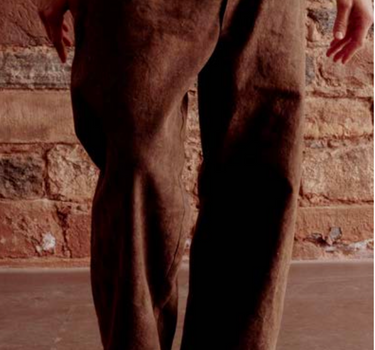 RAKA PANT iron brown crackle stonewash canvas