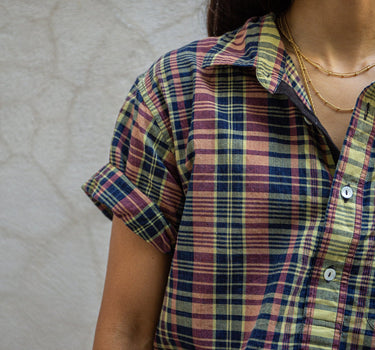 SS CEDAR SHIRT vegetable dye madras